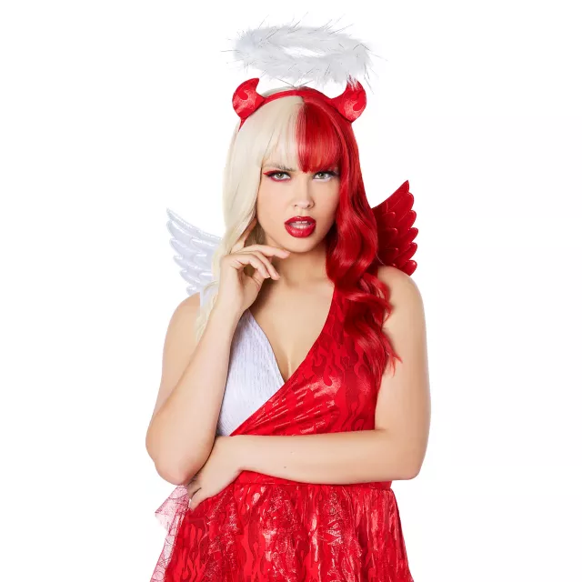 Heat Resistant Angel and Devil Split Wig