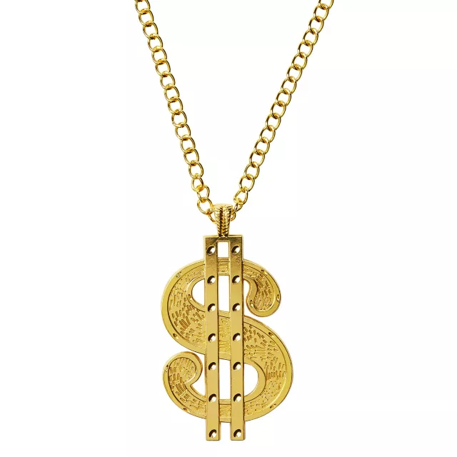 Gold Dollar Sign Necklace