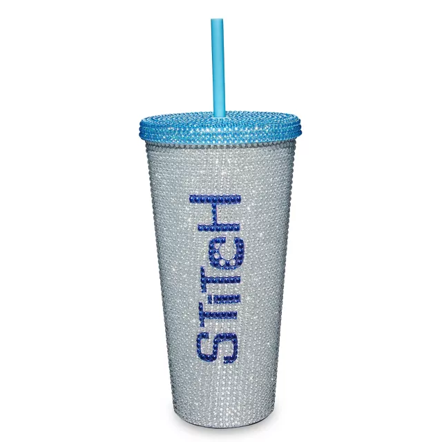 Rhinestone Stitch Cup with Straw 20 oz. - Lilo & Stitch