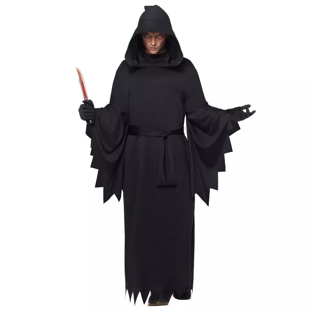 Adult Hooded Black Robe Costume