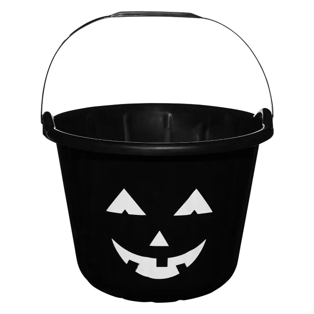 Glow in the Dark Black Pumpkin Treat Bucket