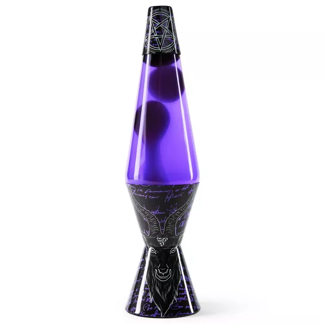 14.5 Inch Black and Purple Baphomet Pentagram Lava Lamp