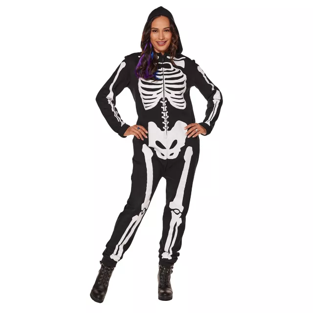 Adult Skeleton Jumpsuit Costume