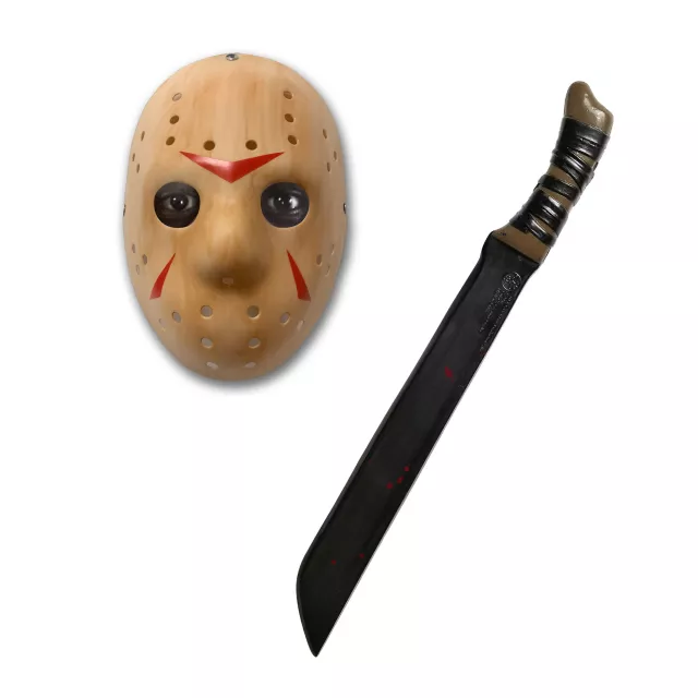 Jason Voorhees Half Mask and Machete Kit - Friday the 13th