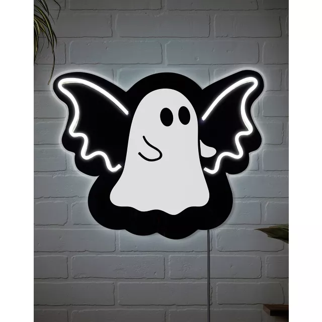 Ghost Bat Neon LED Light-Up Sign