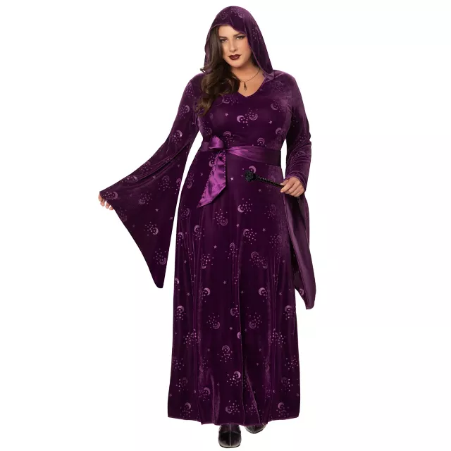 Plus Size Adult Velvet Celestial Robe