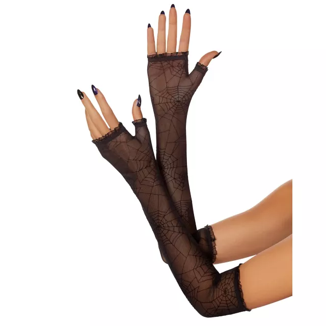 Black Spider Web Arm Warmers