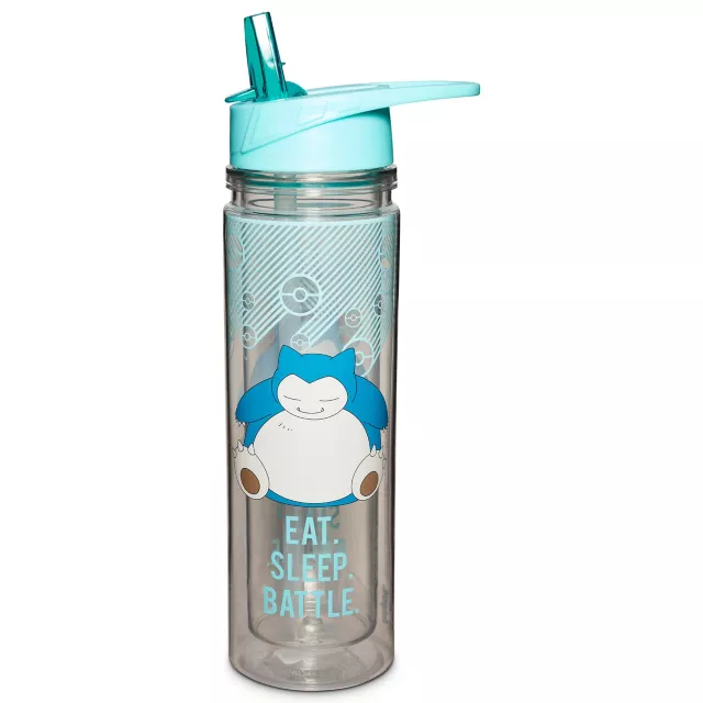 Snorlax Eat Sleep Battle Water Bottle Pokémon - 18 oz.
