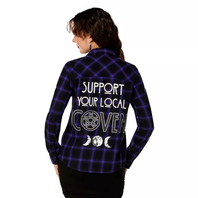 Support Your Local Coven Flannel Shirt