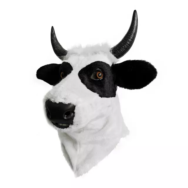 Cow Moving Mouth Full Mask