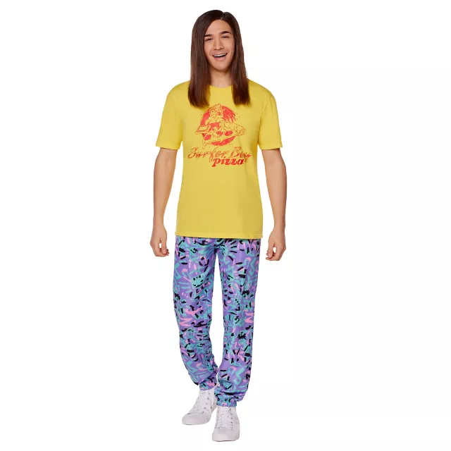 Adult Surfer Boy Pizza T Shirt - Stranger Things