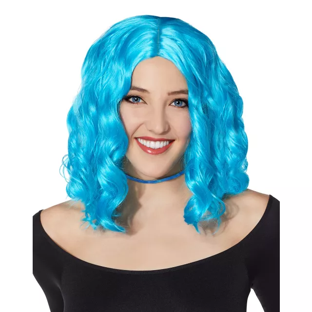 Blue Short Wavy Wig