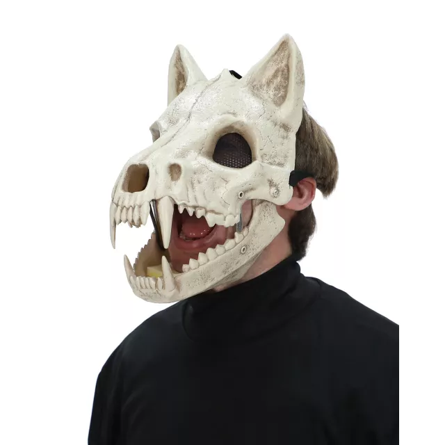 Skeletal Wolf Half Mask