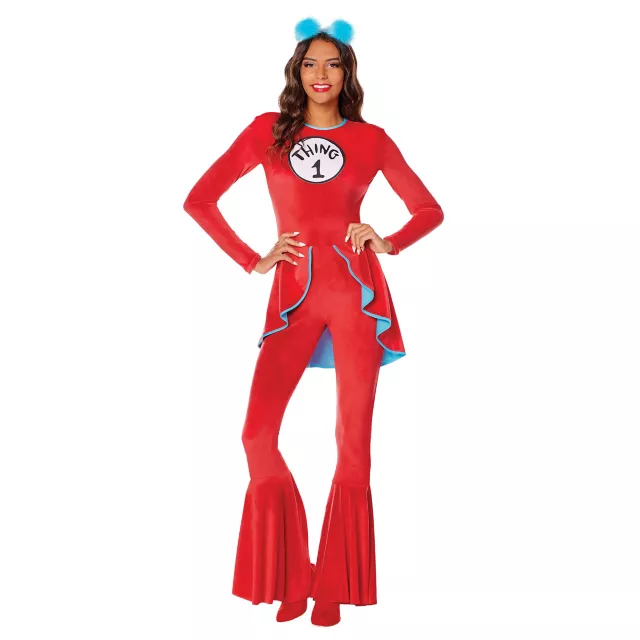 Adult Thing 1 and Thing 2 Bell Bottom Costume - Dr. Seuss
