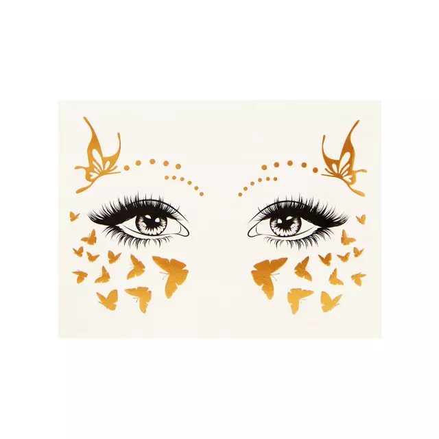 Gold Butterfly Face Decal