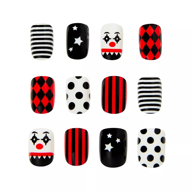 Kids Twisted Clown Press On Nails