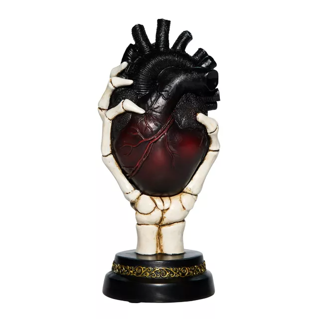 Light-Up Skeleton Heart Tabletop Statue
