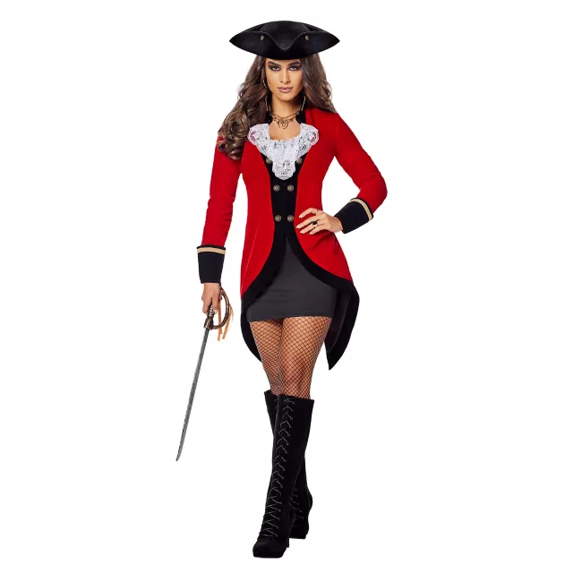 Adult Racy Red Coat Pirate Costume