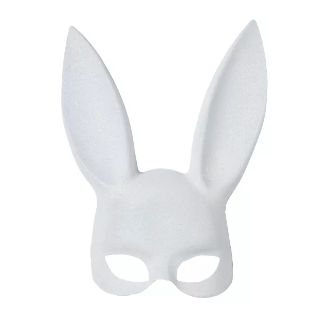 White Glitter Bunny Mask