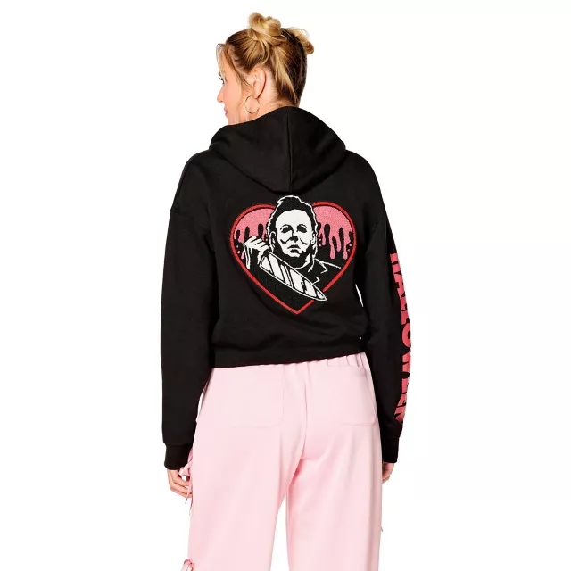 Michael Myers Heart Cropped Hoodie - Halloween