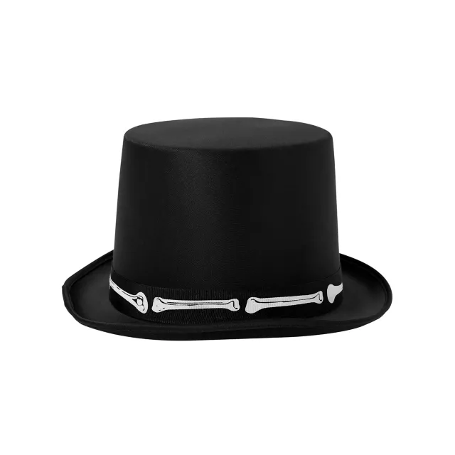 Black Skeleton Top Hat - Deluxe