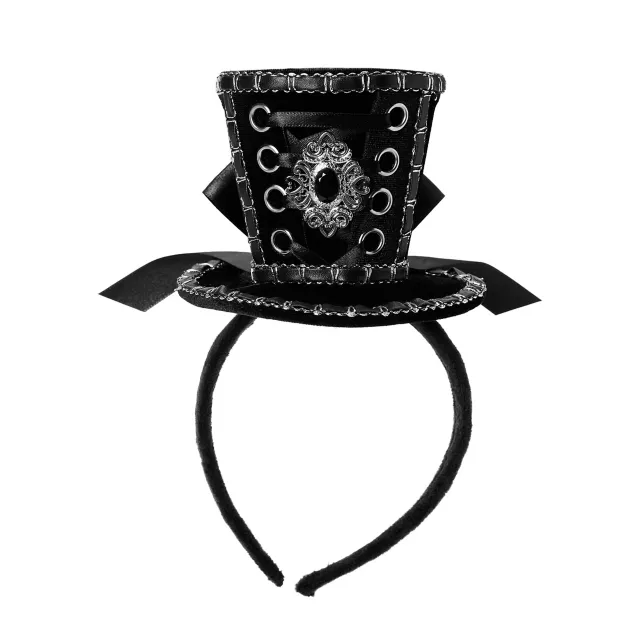 Black Gothic Mini Hat Headband