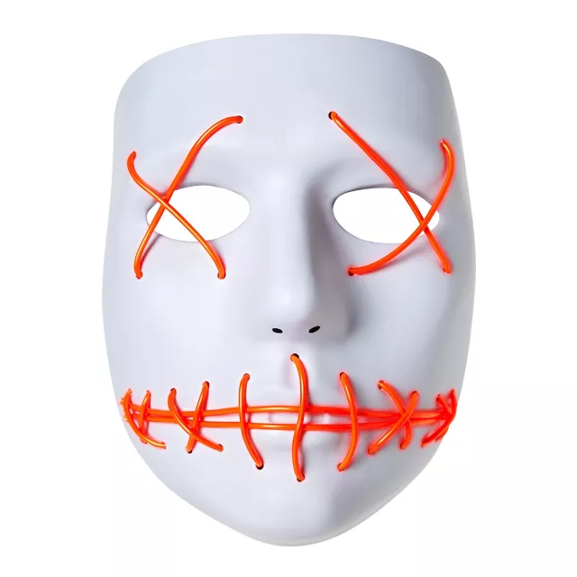 White and Red EL Wire Half Mask
