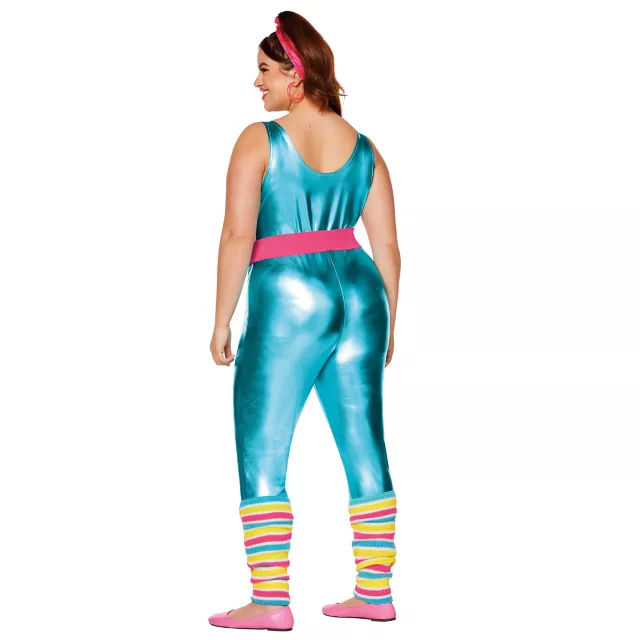 Adult Classic Barbie Plus Size Aerobics Catsuit Costume