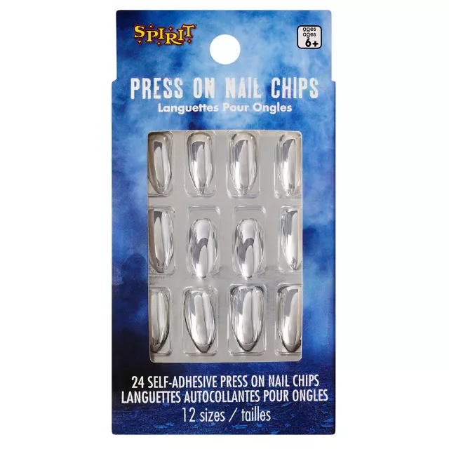 Horror Icon Silver Press On Nails