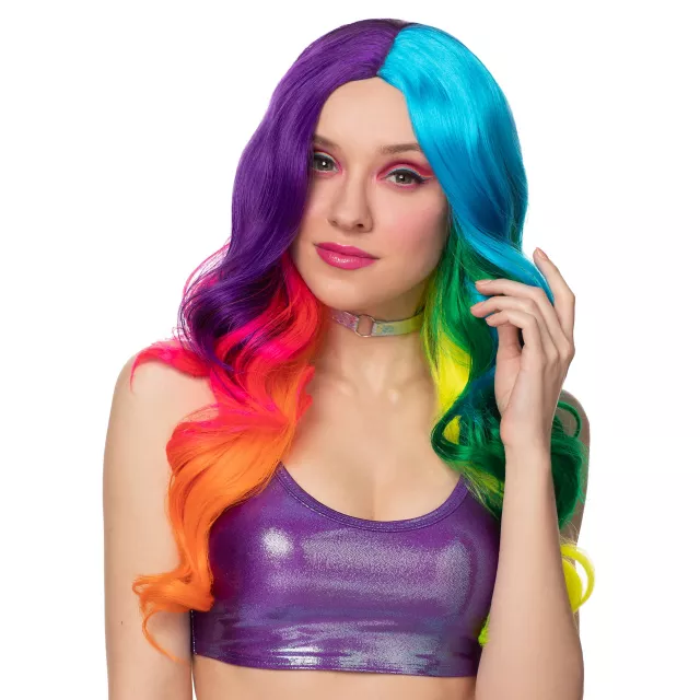 Neon Rainbow Curls Wig