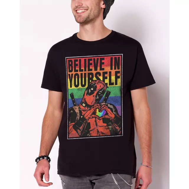 Believe In Yourself Rainbow Deadpool T Shirt