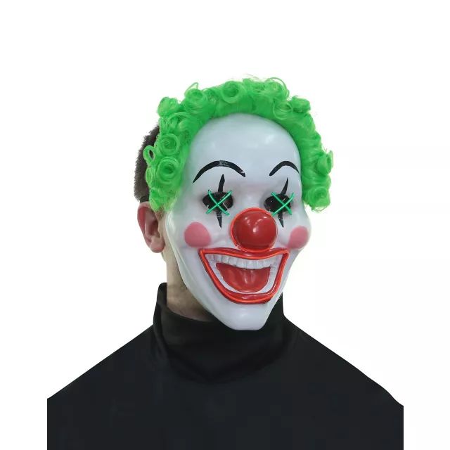 Light-Up El Wire Jokes on You Clown Half Mask