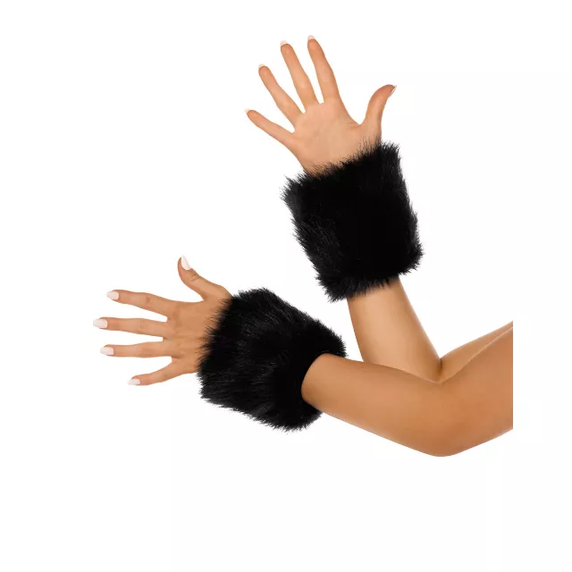 Black Fur Cuffs