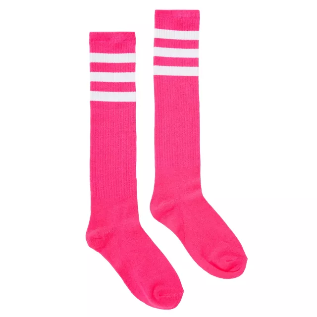 Neon Pink Athletic Socks