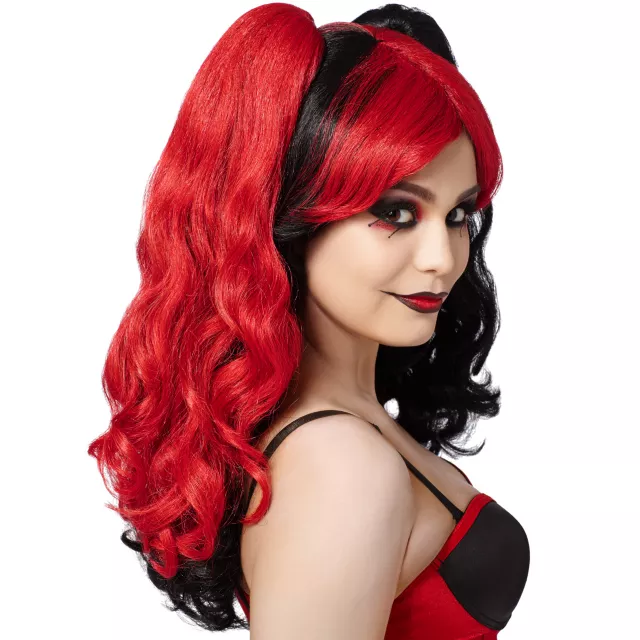 Red and Black Jester Wig