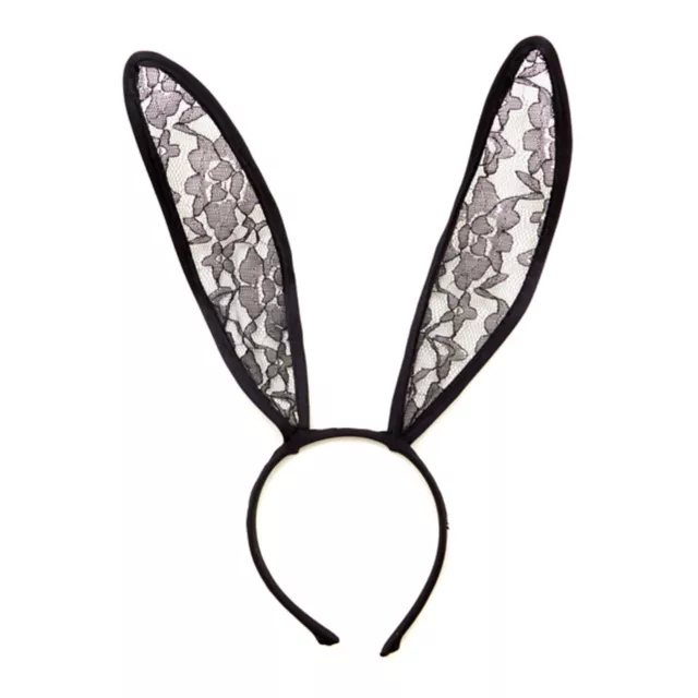 Black Velour and Lace Bunny Ears