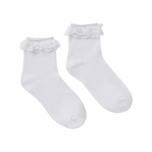White Lace Top Ankle Socks