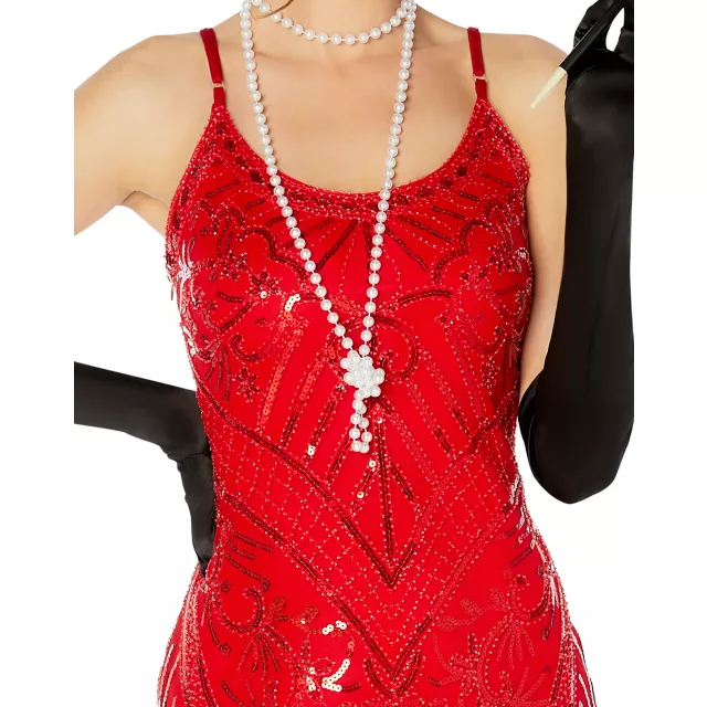 Adult Red Sequin Flapper Dress