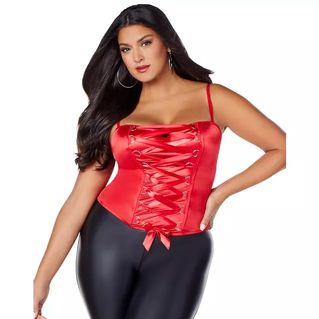 Red Lace-Up Plus Size Corset