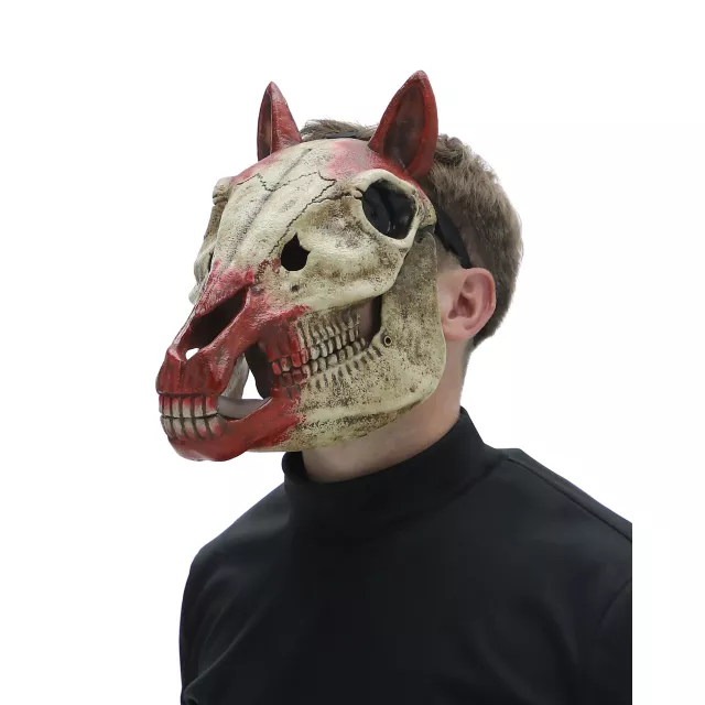 Bloody Skeletal Horse Half Mask