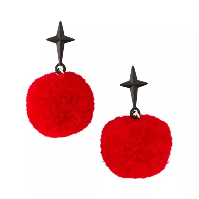 Kids Clown Star Pom Pom Earrings