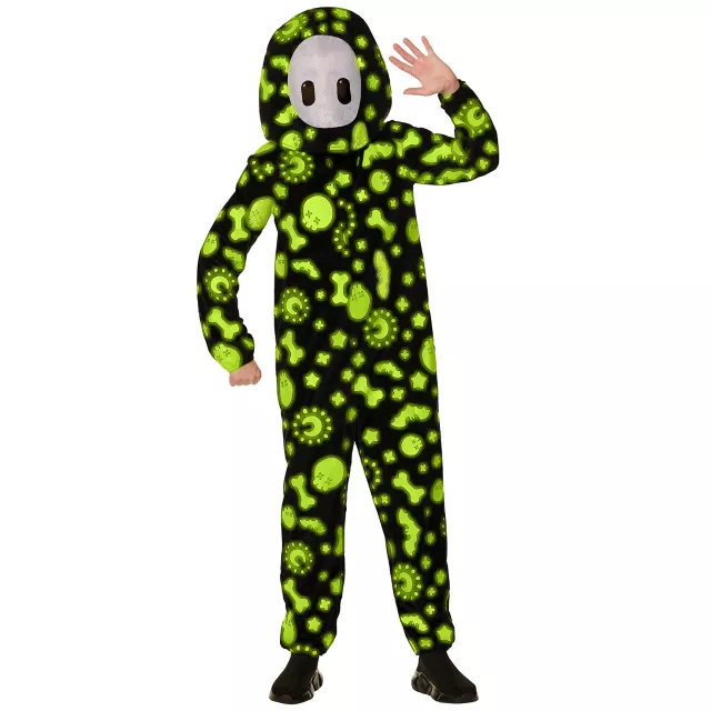 Kids Glow in the Dark Spooky Doodles Jumpsuit Costume - Fall Guys