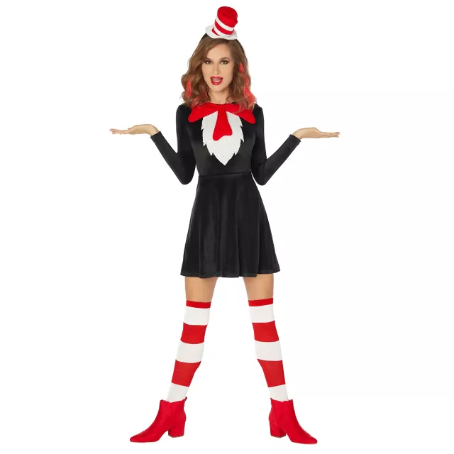 Adult Cat in the Hat Dress Plus Size Costume - C Dr. Seuss