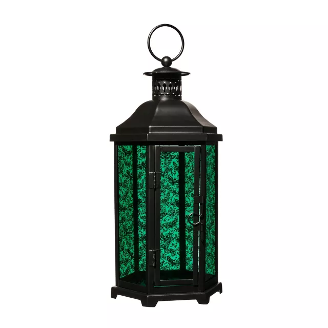 Teal Glass Death Moth Lantern