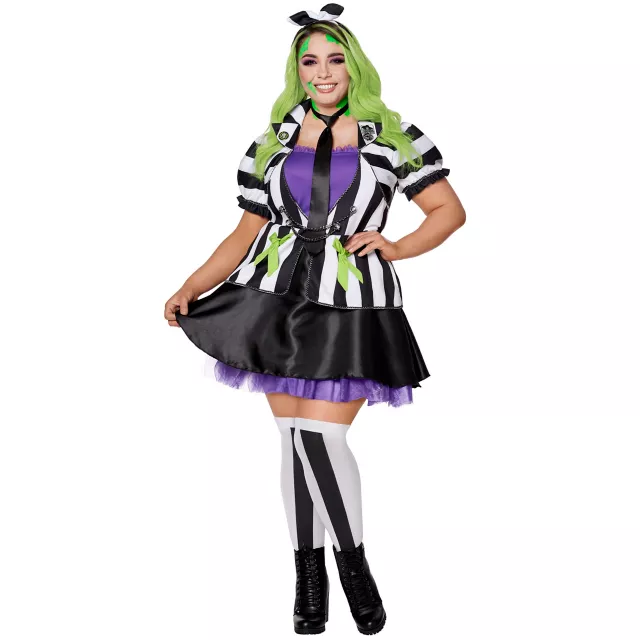 Adult Beetlejuice Plus Size Dress Costume