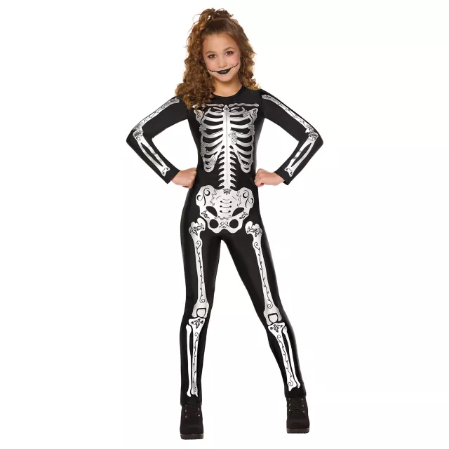 Kids Skeleton Jumpsuit Costume