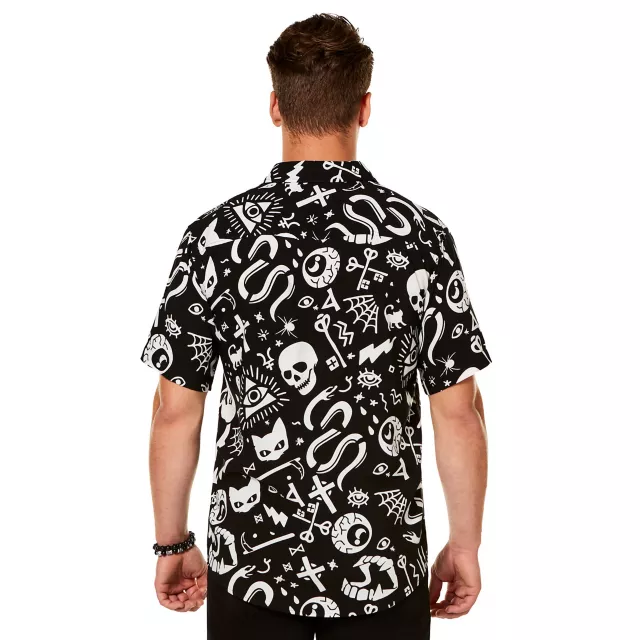 Adult Mystical Icons Button Up Shirt