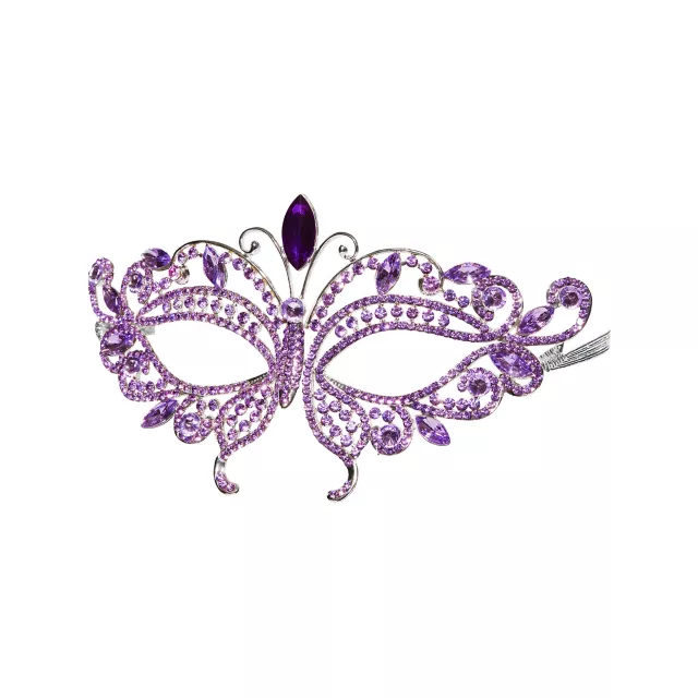 Purple Butterfly Crystal Eye Half Mask