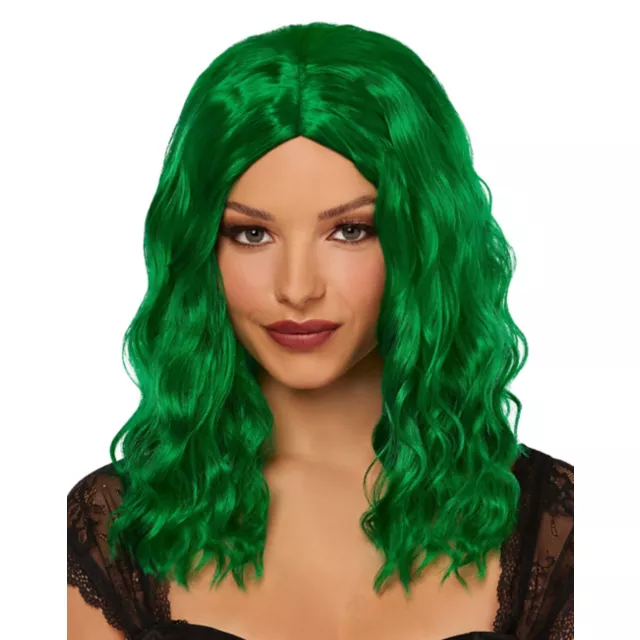 Green Wavy Curls Wig