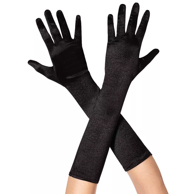 Black Satin Gloves